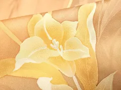 平和屋着物■上質な小紋　草花文　暈し染め　地紋起こし　正絹　逸品　未使用　DABD6288du