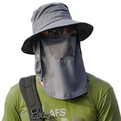 【新品】 [Bafup] サファリハット メンズ 【日本専門機関認証済みUPF50+】【撥水・防汚機能 360度 日よけカバー】 つば広 メッシュ素材 通気性 3way サイズ調整可 防水 防風 防塵 日除け 紫外線対策 折りたたみ あご紐付き 男女兼用  1