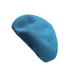 【新品】 [RUNQIU] メンズ レディース夏用 ポリエステル コットン ペインターハット フラットニット ベレー帽 (ブルー) 1