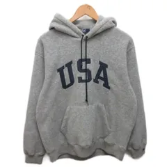 ポロ バイ ラルフローレン Polo by Ralph Lauren フリースパーカー フーディー ロゴ刺繍 プルオーバー 170cm グレー ■IBO91