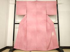 平和屋着物▽上質な色無地　単衣　亀甲重ね地紋　千草色　正絹　逸品　AABD0038fy 平和屋着物▽上質な色無地 単衣 亀甲重ね地紋 千草色 正絹 逸品