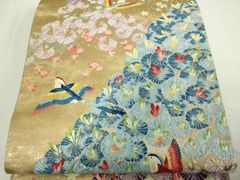 平和屋本店□極上 洛風林 工芸帯地 九寸名古屋帯 花唐草間道 逸品