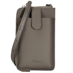 【新品】 [Eliani] 本革 スマホショルダー ショルダーポーチ スマホポーチ ショルダーバッグ レザー 本皮 カバン かばん 鞄 財布 小銭入れ カード入れ 肩掛け 手提げ ショルダーストラップ ハンドストラップ 女性 レディース (モカベージュ)