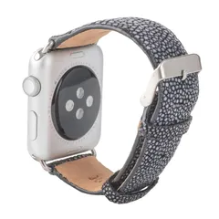 【新品】 [Revetta] エイ革 ガルーシャ スティングレイ Apple Watch 対応 ベルト Series SE/11/10/9/8/7/6/5/4/3/2/1/Ultra バンド ブラック 黒 42mm(Series 10)/41mm/40mm 1