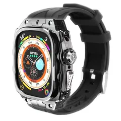 【新品】 [YiMingSun] Apple Watch用ケース Apple Watch Ultra 1/2 49mm用バンパーケース付き 頑丈なメンズ高級透明保護 メンズ 頑丈なケース バンパーApple Watch スポーツバンドiWatch Seri 0