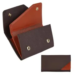 【新品】 LASIEM(ラシエム) 名刺入れ レディース 名刺ケース 大容量【2ポケット構造】 名刺いれ 革 本革 仕切り ダークブラウン×キャメル