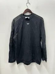 アラビアヴィンテージ アディダス 3本線 スウェット ブラック 110