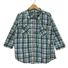 Carhartt カーハート ハーフスリーブシャツ チェック柄 ダブルポケット ボタンダウン Bangladesh製 XL(16/18)サイズ ホワイト パープル ブルー