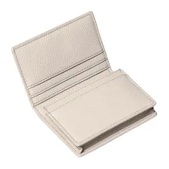 【新品】 [MORFFEYIA] 名刺入れ レディース PUレザー 選べる6色 大容量40枚収納 多機能 名刺ケース 取り出しやすい ビジネス 贈り物 めいしいれ (ベージュ) 1