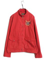未使用タグ付】RUGBY ラルフローレン エンブレム刺繍 ジャケット 赤 M