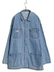 【お得なクーポン配布中!】 90s オールド ギャップ デニム カバーオール ジャケット メンズ L 古着 ワーク ガチャポケ ハーフコート ジャンパー ブルゾン ワンポイント