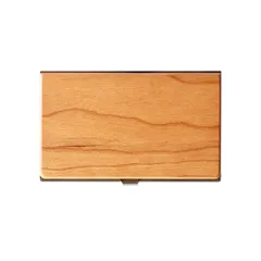 【新品】 [+LUMBER] 「CARD CASE」重厚感のあるステンレス素材と銘木をあわせた木製名刺入れ・カードケース (チェリー) 1