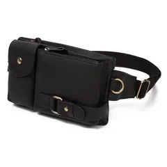 【新品】 [monolife] モノライフ ウエストバッグ ウエストポーチ レザー 革 メンズ レディース ヒップバッグ (ブラック)