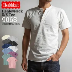 [XLサイズ] Healthknit ヘルスニット ヘンリーネック Tシャツ 906s ティーシャツ 半袖 新色 メンズ レディース
