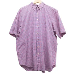 RALPH LAUREN ラルフローレン 半袖シャツ XLT ビッグサイズ オーバーサイズ チェックシャツ BDシャツ ボタンダウン メンズ 古着 ポニー刺繍 大きいサイズ ゆるだぼ 夏 カジュアル 人気カラー