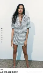 ZARA チェック ツイード 半袖 ブレーザー セットアップ M