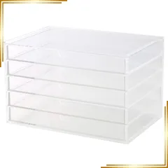 【新品】 無印良品 重なるアクリルケース・横型5段 約幅25.5×奥行17×高さ16cm 15915491 透明 1