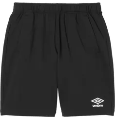 アンブロ umbro サッカー ウォームアップハーフパンツ フットボール ボトムス ジャージ 半ズボン メンズ 男性 吸汗 ストレッチ 練習 トレーニング 部活 クラブ サークル スクール  UF6SPZ02MA BK00 ブラック