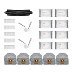SwitchBot ロボット掃除機 K11+ 専用一年分アクセサリー 消耗品セット 交換用 部品 - ゴム製メインブラシ(1個) +絡まないサイドブラシ(2個) + フィルター(5枚) + 交換用紙パック(5枚) +お掃除シート(8個パック) f5e04d37
