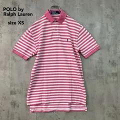 POLO by Ralph Lauren ポロバイラルフローレン ピンク ボーダー 半袖 ポロシャツ ポニー刺繍 鹿の子 コットン100% 1263261 KKWS027398 XSサイズ カットソー 襟付き トップス アメカジ トラッド ★ ■◆