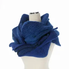イッセイミヤケ ISSEY MIYAKE 17AW モヘヤ混 プリーツ マフラー ストール ブルー 青 IM74AD561のサムネイル