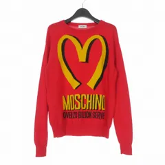 モスキーノ MOSCHINO 14AW クルーネックニット セーター ウール 長袖 48 レッドのサムネイル