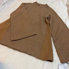 新品タグ付き COLUMN ニットトップス フリーサイズ 上質ウール混 定価2.4万 ベージュ