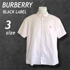 BURBERRY BLACK LABEL バーバリーブラックレーベル メンズ 半袖シャツ 3 ボタンダウン 刺繍ロゴ 綿 コットン D1M23-322-12 三陽商会 ノバチェック ピンク系 (G034)★