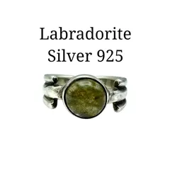 【神秘的な輝き】 ラブラドライト Silver 925 刻印 Vintage Design Ring シルバー ヴィンテージ デザイン リング 12号 ユニセックス 一点もの