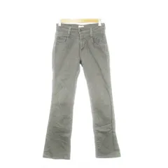 サムシング something ボディメイク STORY デニムパンツ ジーンズ ブーツカット フレア ストレッチ 着圧サポート シャドーストライプ 28×33 グレー /AH20