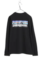 【お得なクーポン配布中!】 パタゴニア 両面 プリント 長袖 Tシャツ メンズ L 21年製 アウトドア ロンT ロングスリーブ P6 バックプリント ボックスロゴ カットソー 黒