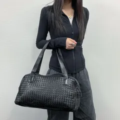 【中古】Bottega Veneta ボッテガヴェネタ イントレチャート トートバッグ ショルダーバッグ ブラック レザー ヴィンテージ レディース【中古美品】HIBUOCHI VINTAGE hboc260329a04