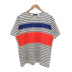 コムデギャルソンオム COMME des GARCONS HOMME AD2015 ボーダー Ｔシャツ L 半袖 ボーダー柄 白 ホワイト オレンジ /NU ■GY62