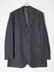BURBERRY LONDON/バーバリー ロンドン 高級ウールシルク シャドーチェック 2Bテーラードジャケット【98-88-175 AB6】【MJKA75473】
