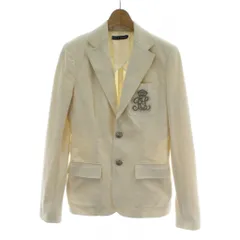 ラルフローレン RALPH LAUREN テーラードジャケット ブレザー 2 白 ホワイト 銀色ボタン ワッペン 2B センターベント WMBLJKTS5U00056 /PP ■GY01