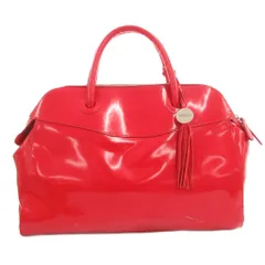 フルラ FURLA ハンドバッグ ボストン トート ロゴチャーム エナメルレザー 赤 レッド /GV ■GY18のサムネイル