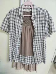 ニッシィヴィンテージ ノースリーブ シャツ スカート 3点セット
