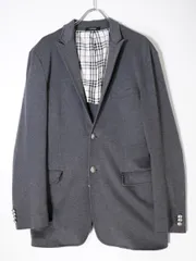 BURBERRY BLACK LABEL/バーバリー ブラックレーベル ホースマークメタル釦 スウェットジャージーテーラードジャケット【2】【MJKA74377】