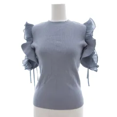 スナイデル SNIDEL 美品 ニット セーター F 半袖 オープンショルダー ハイネック 水色 ライトブルー /AE ■GY06