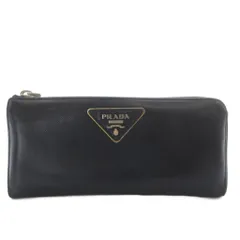 プラダ PRADA 長財布 トライアングルロゴ L字ファスナー レザー ブラック 1M1183 /YO7 ■OH
