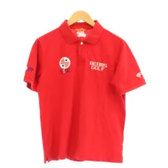 ビームスゴルフ BEAMS GOLF ポロシャツ M 赤 レッド ロゴ刺繍 半袖 /GP ■ECD001のサムネイル