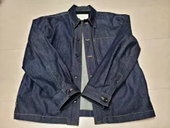ダンスト ノンウォッシュデニム インディゴデニム チョアジャケット ワークジャケット XL 傷なし極上 myr