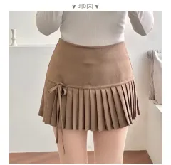 ムード リーリボン プリーツ ミニスカート