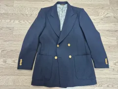 ロンドンショップ ゴールド ダブルブレスト ジャケット ネイビー 48