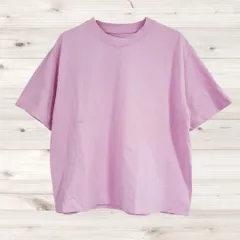 A1508 無印良品 良品計画 Tシャツ 半袖 カットソー(LL XL) ピンク 無地 綿 Uネック ノーカラー