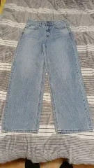 MUSINSA ワイド ライトブルーデニム ズボン 実寸 30インチ 丈 110