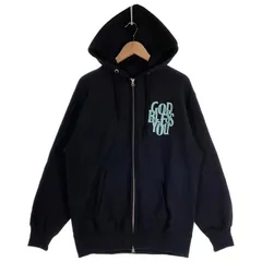 GOD BLESS YOU ゴッドブレスユー ジップアップ フーディー パーカー ブラック Size XL