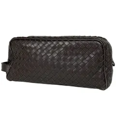 ボッテガヴェネタ BOTTEGAVENETA イントレチャート セカンドバッグ ハンドバッグ セカンドバッグ レザー ブラウン 174361 メンズ 【中古】
