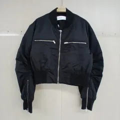 IRO ブラック ブルゾン ジャケット クロップドフィット 16s