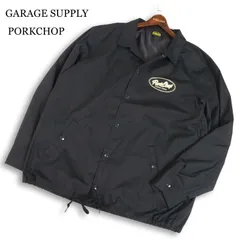PORKCHOP GARAGE SUPPLY ポークチョップ ガレージサプライ 通年★ ロゴプリント コーチ ジャケット Sz.XL メンズ 黒